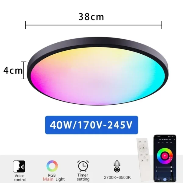 AuraGlow™ Smart RGB Ceiling Light.