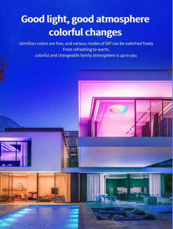 AuraGlow™ Smart RGB Ceiling Light.