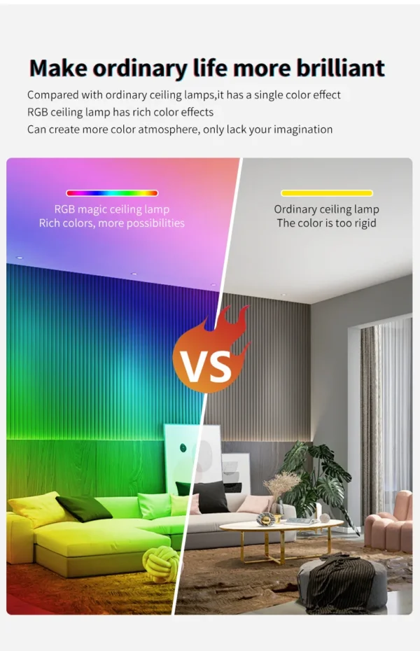 AuraGlow™ Smart RGB Ceiling Light.