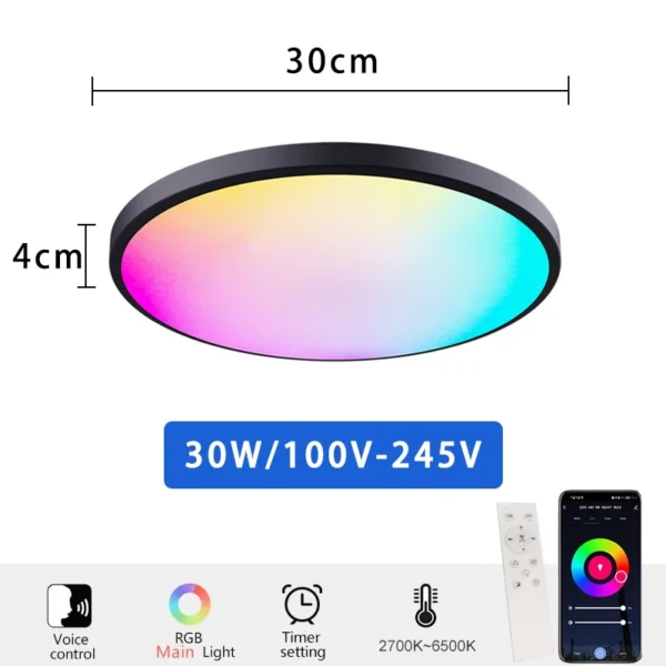 AuraGlow™ Smart RGB Ceiling Light.