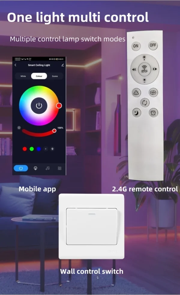 AuraGlow™ Smart RGB Ceiling Light.