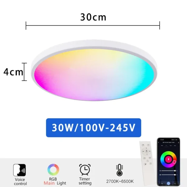 AuraGlow™ Smart RGB Ceiling Light.